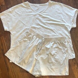 Women's White Checkered Sleepwear Set